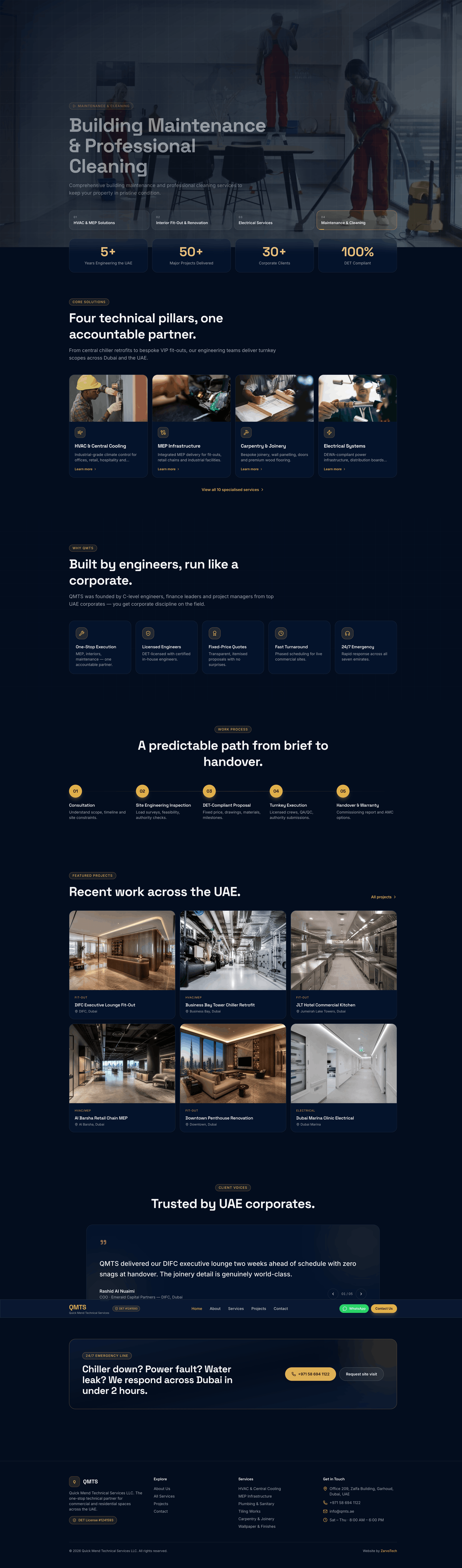 Quick Mend Technical Services website preview